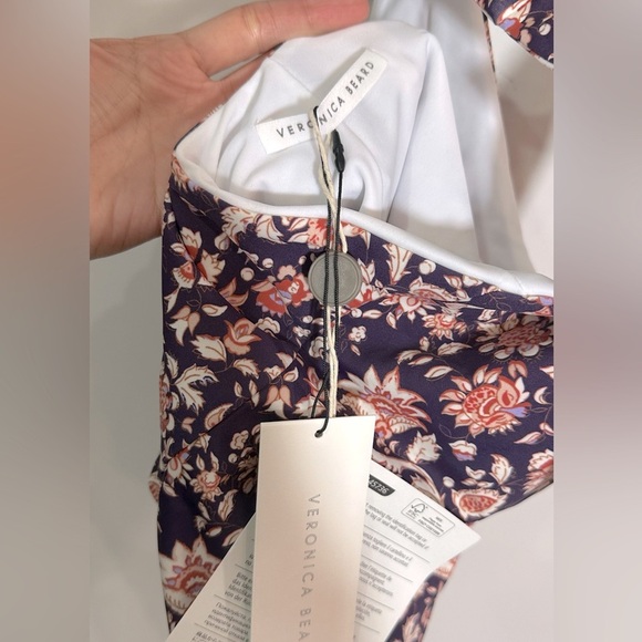 NWT Veronica Beard Salis Ultramarine Multi Halter One Piece Swimsuit Small - Picture 10 of 12